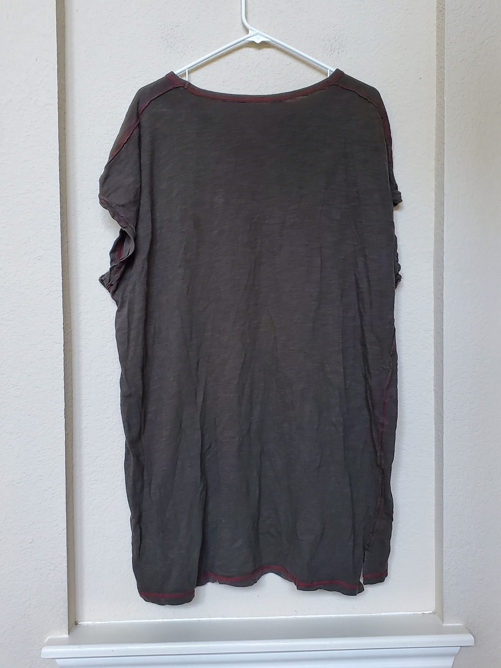 NATURAL LIFE Dark Gray with Pink Floral Medallion Mini Dress. Size XL - Picture 6 of 7